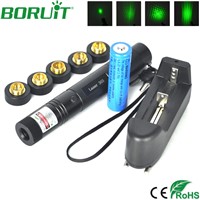 Boruit Military 532nm 5mw 303 Green Laser verde Pen Lazer Pointer Burning Beam Burn Match with 18650 Battery and Charger