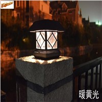Waterproof Solar Post Lights LED Chapiter Lamp European Villa Garden Lights LED Outdoor Lighting White/Warm White Color