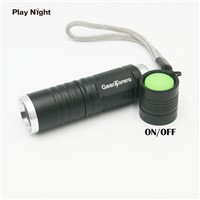 PLAY NIGHT C20-2  XML-T6 Mini LED Flashlight Zoomable Adjustable Focus  Penlight Torch Black