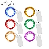 10pcs/lot 2M 20LEDs Led String Lights Battery Powered Silver Wire Waterproof  For Decoration Holiday Party Wedding