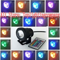 2015 Newest 10W 12V LED Waterproof Underwater RGB Color LED Spotlight Stage Light LED Bulb Lamp + Remote Control