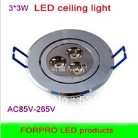 Wholesale   30pcs9W Ceiling downlight Epistar LED ceiling lamp Recessed Spot light 85V-245V for home illumination Freeshipping