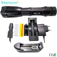 1 Set E17 CREE XML-T6 4000LM LED Torch lamp Adjustable Zoomable light LED Flashlight+18650 5000mAh Rechargeable battery+Charger