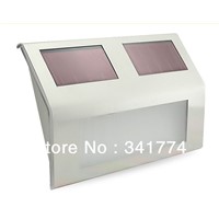 LED Luz De Solar Panel Powered Stainless Steel Step Stair Wall Street Lamp Fence Path Lights for Home Garden Outdoor Decoration