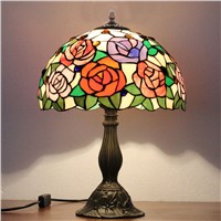 FUMAT Stained Glass Table Lamps Modern LED Glass Art Lamp European Style Minimalist Living Room Bed Room Bedside Table Lamps