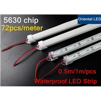20pcs/lot led rigid strip 5630 waterproof LED strip DC12V 1M bar light 72PCS highlighted beads/meter,cover with aluminum tank+pc