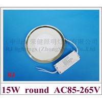 New Acrylic ultra thin with glass round LED panel light lamp LED ceiling light 15W(12W+3W) SMD 5730 + SMD 3528  blue frame