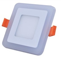 Ultra Slim 6W 9W 18W 24W Square Concealed Dual Color LED Panel Light Cool White+Blue/RGB Lamp Downlight AC100-265V