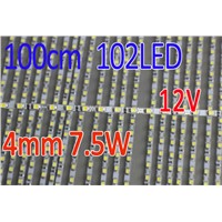 1M 102LEDs SMD3528 4MM wide DC 12V 7.5W/meters AD lightbox utra slim rigid bar light for aquarium plant grow lights advertising