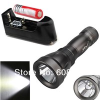 1800Lm CREE XM-L T6 LED Waterproof Diving Flashlight Torch Underwater 100M &amp;amp;amp; 18650 3000mah Battery+ Charger