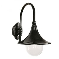 American vintage horn outdoor waterproof E27 LED bulb acrylic wall lamp European retro balcony black aunimun wall lights fixture