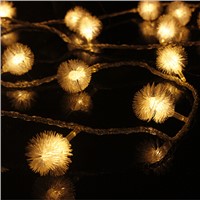 5m 50 Bulbs battery operated LED Cotton ball strings luminaria decoration lighting lamps Christmas holiday indoor night lights