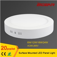 6W 12W 18W 24W Round Surface Mounted Led Panel Light AC85-265V led Downlight with LED Driver