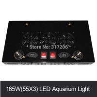 Freeshipping 165W dimmable led aquarium light  Fish tank 55x3w aquarium led AC85-265V  3 years warranty