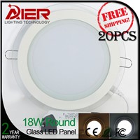 20pcs high quality nice glass led round panel light 18Watt, 90pcs SMD2835 high brightness