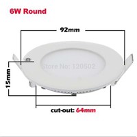 6W Bright Cold White/Warm white CREE LED Recessed Ceiling Panel Down Light Lamp  AC85-265V