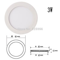 3W 300lm 85~265V round/square led Ceiling Panel Down Light Lamp for kitchen bathroom lighting CE RoHS