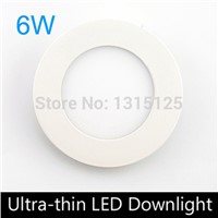 5PC / LOT Free shiping 6W round LED Panel Light ceiling light,AC85-265V 120mm ,smd 2835,show color index is high,indoor lighting