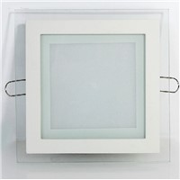 High quality Aluminum+Glass LED panel light dimmable lamps square round shape 6W 12W 18W AC 90-265V