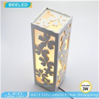 Northern Europe Style Lamp LED table lamp decorative vintage Wood Plastic Brief shade Living Room Bedroom 110V 220V desk light