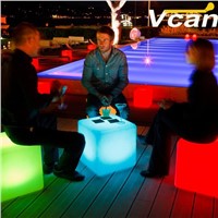 PE plastic Waterproof Rechargeable Led Illuminated Furniture indoor bar chairs