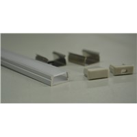 U type LED aluminum extrusion for LED strips for PCB 10-12MM 2m/pcs,10pcs/lot 16*7MM with Milky/transparent PC Cover