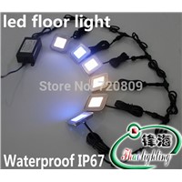 10pcs/lot Free Shpping DC12v Ultrathin LED Floor Lamp Recessed Step Light Outdoor Garden Inground Stair Lighting Square