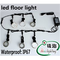 10pcs/lot Free Shpping DC12v Ultrathin LED Floor Lamp Recessed Step Light Outdoor Inground Stair Lighting Round