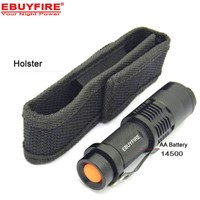 Mini LED Flashlight ZOOM Q5 Tactical AA Battery OR 14500 Battery Mini Flash lights Torch Lamp With Mini Holster