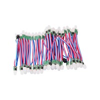 Wholesale 100pcs 9mm RGB Wire Cable WS2811 IC Led pixel Module String, DC12v input Non-waterproof IP30 Full color Addressable
