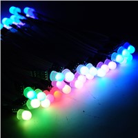 Wholesale 100pcs  WS2811 IC Led pixel Module String, 9mm DC12v White Cable wire Non-waterproof Full RGB digital  Addressable