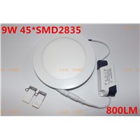 2pcs/lot High brightness LED Panel Light  ceiling lamp  9W 2835SMD  white/warm white AC85-265v led ceiling lamp