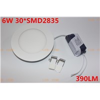 5pcs/lot High brightness LED Panel Lights ceiling lamp  6W 2835SMD  white/warm white AC85-265v led ceiling lamp