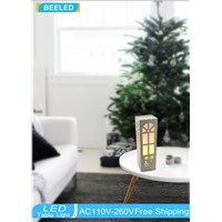 Northern Europe Style Lamp LED table lamp decorative vintage Wood Plastic Brief shade Living Room Bedroom 110V 220V desk light