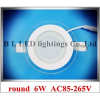 embeded install round recessed LED panel light lamp LED flat light 6W SMD5730 12led high bright with glass CE &amp; ROHS approved