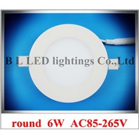 ultra thin round LED panel light lamp LED ceiling light  6W   embeded mounted  120mm  *  120mm  *  10mm  40pcs/lot