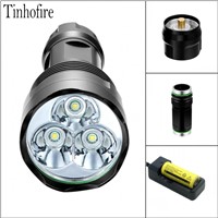 Tinhofire T3 Led Flashlight 5 Mode 4000 LM 3xCREE XM-L T6 LED Torch Waterproof High Power Torch Light by 18650/26650