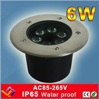 6*1W inground light recessed round underground Buried project LED outdoor lamps AC85-265V Waterproof 3Years Warranty IP65
