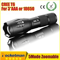 CREE XM-L T6 3800 Lumens Zoomable LED Flashlight Varifocal LED Torches Light 3xAAA or 1x18650 For camp Hunt Fishing Repair zk95