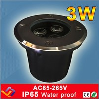 Factory direct sale 3*1W Hole Size D60MM*H70MM  LED underground light IP65  Buried recessed  floor outdoor lamp  AC85-265V
