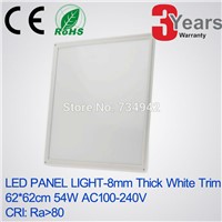 AC100-240V 8mm Thick 620x620(mm) 54W White Trim LED panel light High CRI&amp;amp;gt;80 3Years Warranty Ceiling Mounting Type LED Panel Lamp