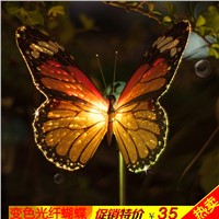 Solar lights led fiber optic butterfly decoration lamp 7 string of lights solar lawn light household outdoor lighting