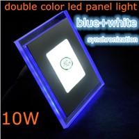 10W led panel light square Acrylic double color recessed ceiling lights lamp for home luminaria led cold white with Blue