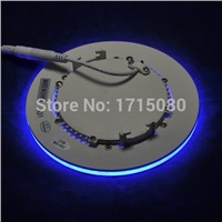15W Acrylic double color led panel light cool white+Blue round recessed ceiling panel lights lamp for bedroom luminaire
