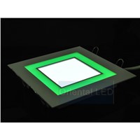 6pcs/lot 2 color LED panel light blue, green and white warm white finished square type 7W 12W 16W downlights 2 years Warranty