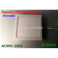 Wholesale 10PCS Square LED Panel Light 9W12W15W25W Dimmable, Flush mounting,white/Natural White/warm white AC110V-240V CE ROHS