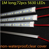 1M long 72LEDs 5630 led rigid bar;U type alu profile;DC12V input;non-waterproof;clear or milky cover