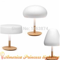 Simple and lovely wood mushroom head lamp of learning reading lights, Material: iron / wood, AC110-220V