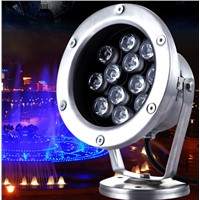 High Power 12W LED Underwater Light 12W, LED Pool fountain Light 12*1W Stainless IP68 Warm White/White/RGB