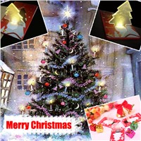 New Year Christmas Decoration LED Night Light Pocket Folding Xmas Tree Shape Lights Credit Card Mood Lamp